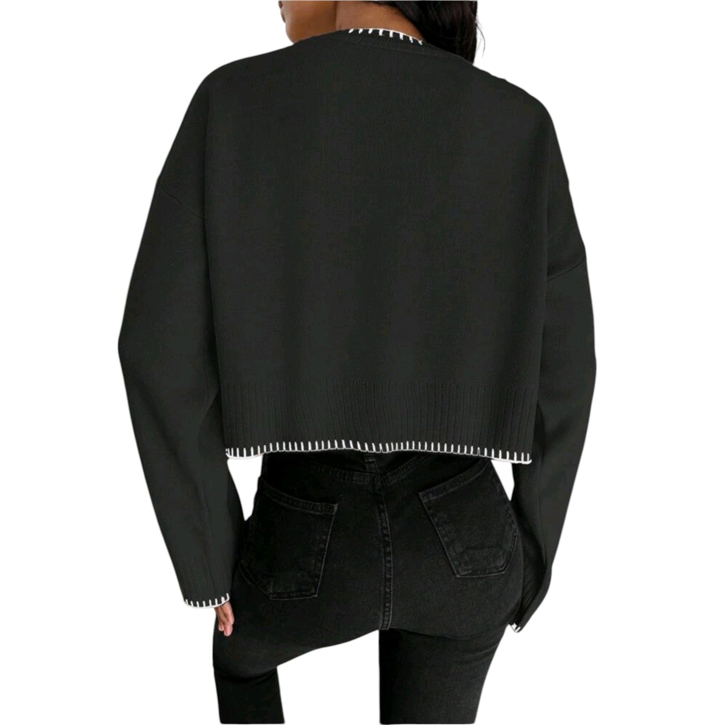 SHE fekete kötött pulóver