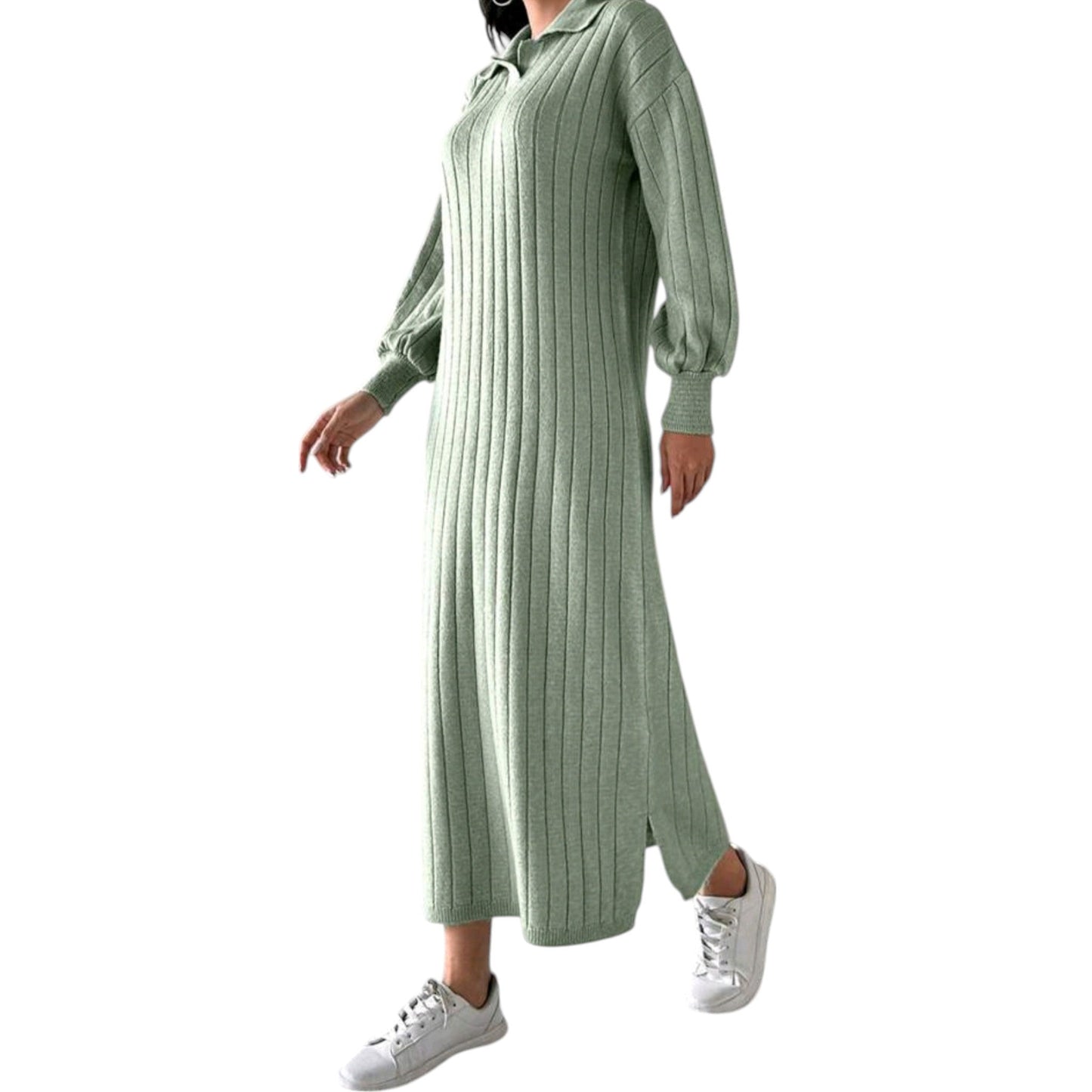 SHE mentazöld kötött maxi ruha