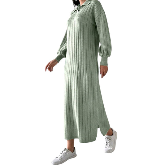 SHE mentazöld kötött maxi ruha