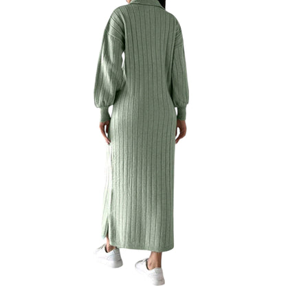 SHE mentazöld kötött maxi ruha