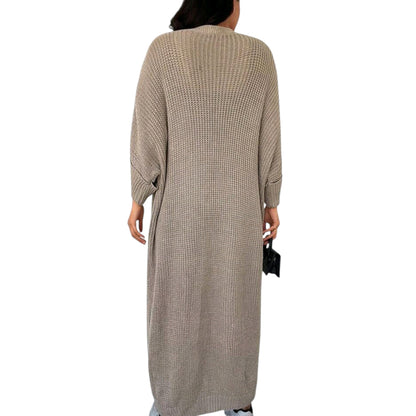 SHE bézs kötött oversized hosszú kardigán