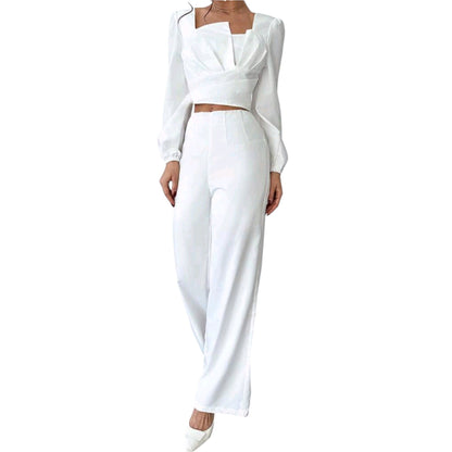 SHE fehér négyzetnyakú szett