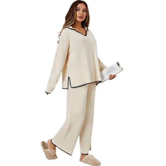 SHE krém színű hímzett szett