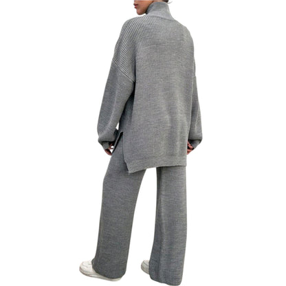 SHE szürke bordázott szett