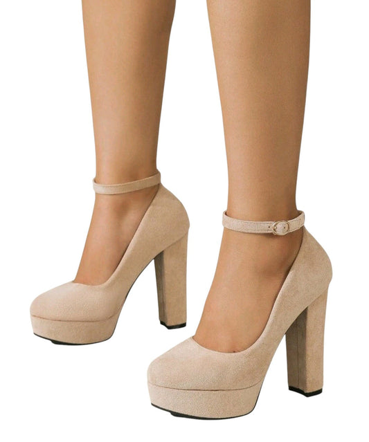 SHE bézs magas sarkú cipő