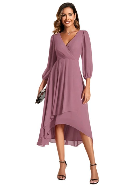 SHE lila asszimetrikus chiffon ruha