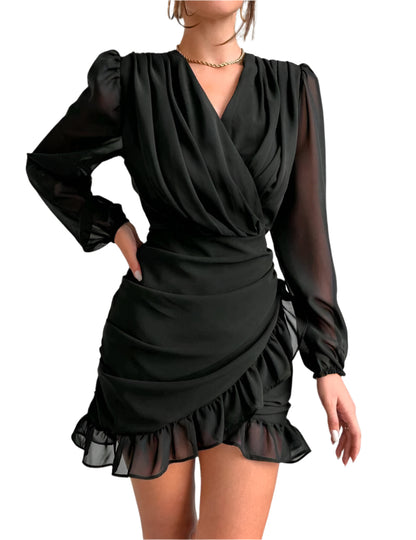 SHE fekete sifon miniruha