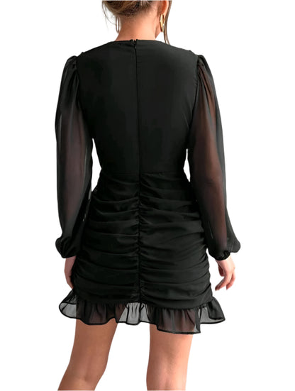 SHE fekete sifon miniruha