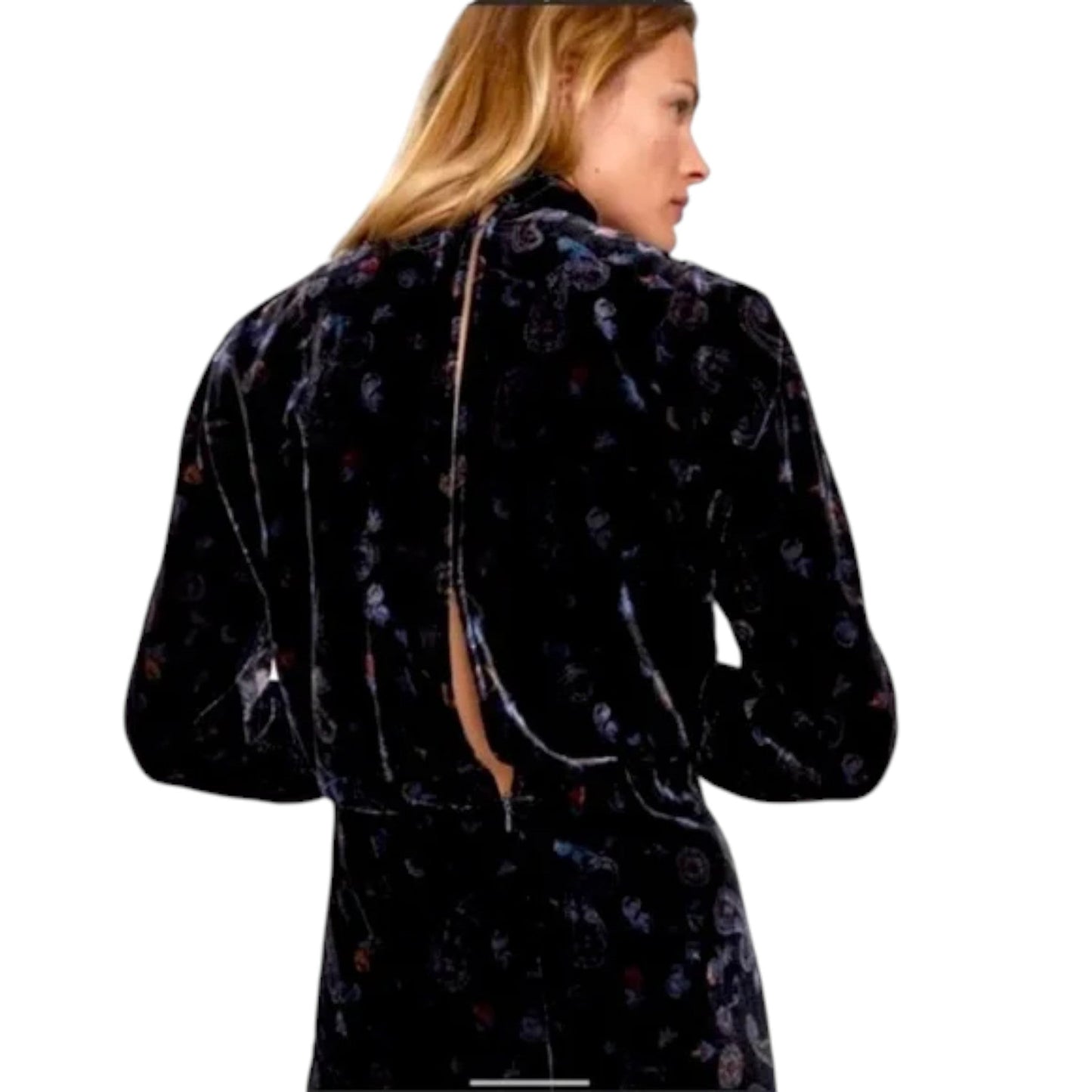 ZARA fekete bársony magas nyakú ruha