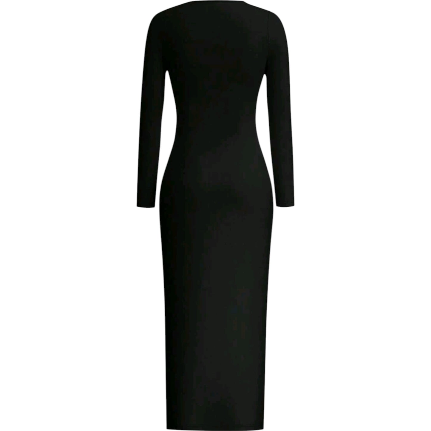 SHE fekete slim fit maxi ruha