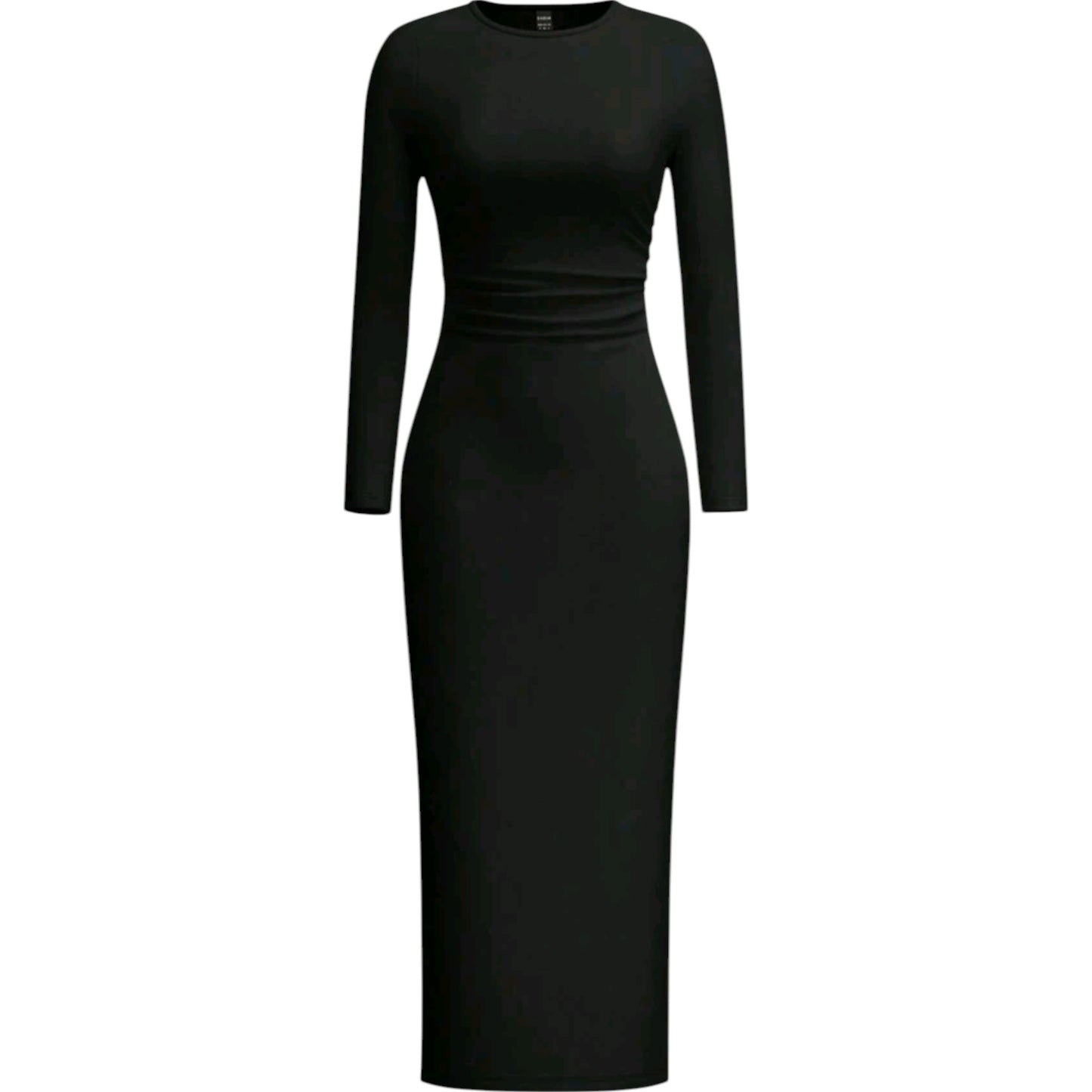 SHE fekete slim fit maxi ruha