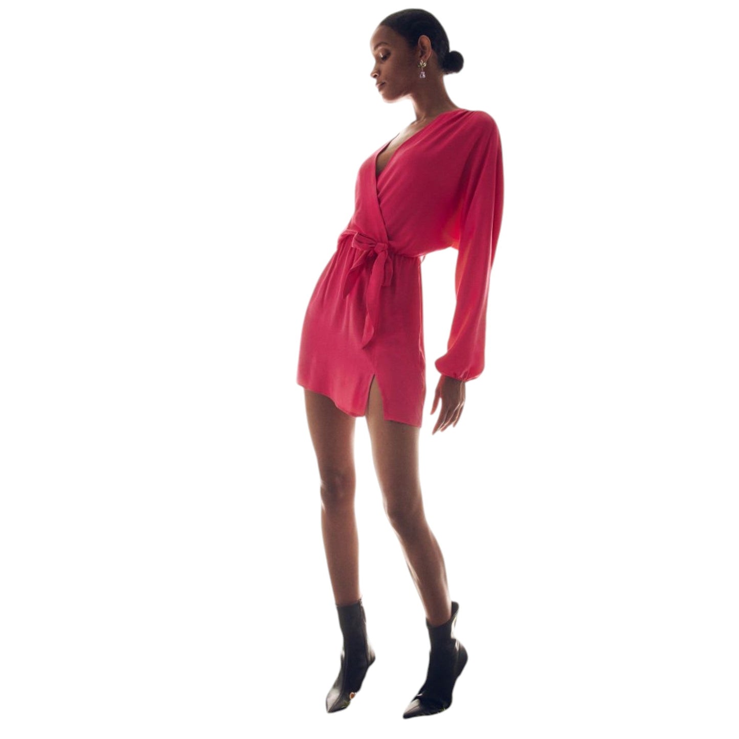 RESERVED pink átlapolós mini ruha