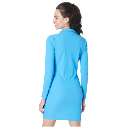 VERO MODA kék ráncolt mini ingruha