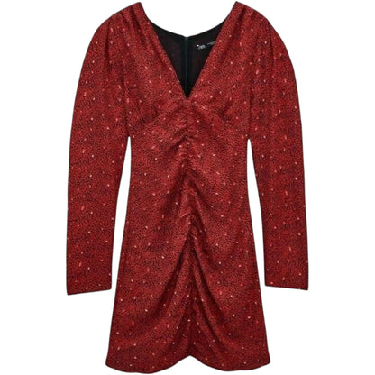 ZARA piros ráncolt mini ruha