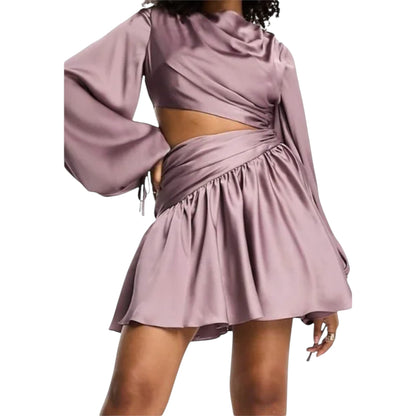 ASOS mályva selyem hatású ruha