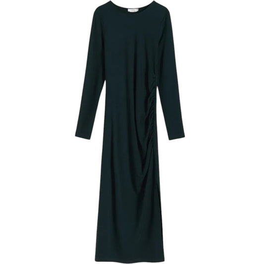 RESERVED sötétzöld hosszú ujjú maxi ruha