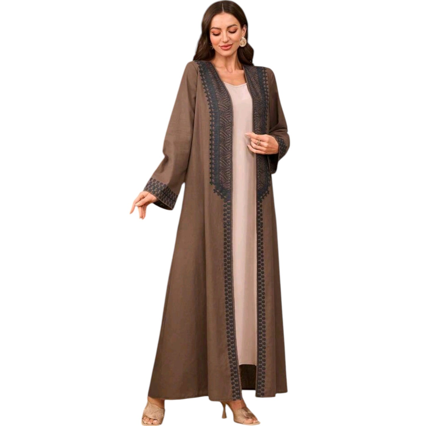 SHE barna mintás abaya