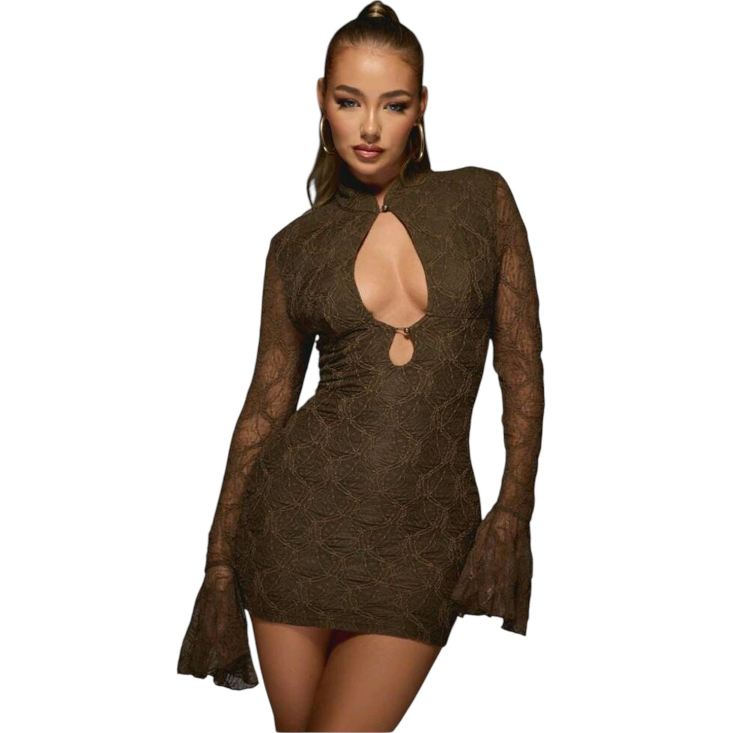 MISSGUIDED barna áttetsző mini ruha