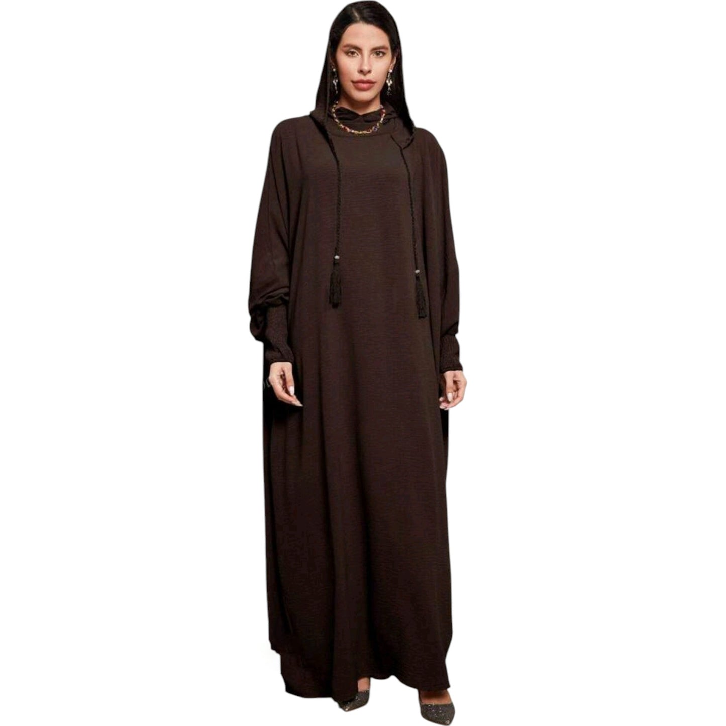 SHE barna bő szabású abaya