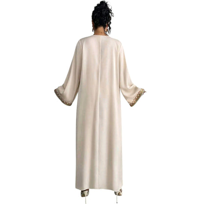 SHE bézs hímzett abaya