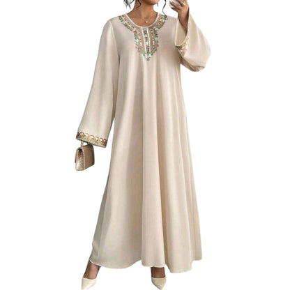 SHE bézs hímzett abaya