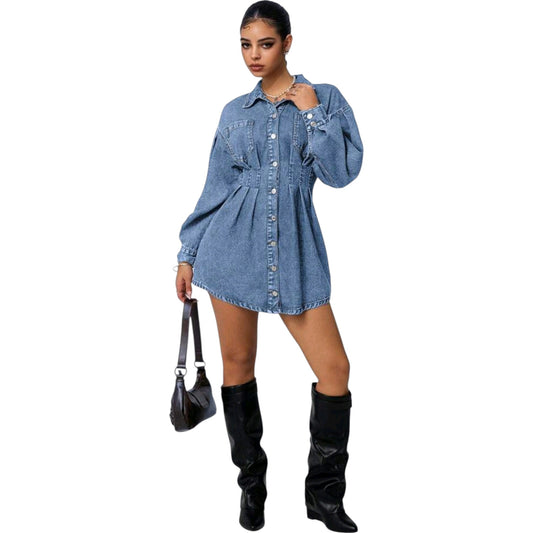 SHE kék farmer mini ruha