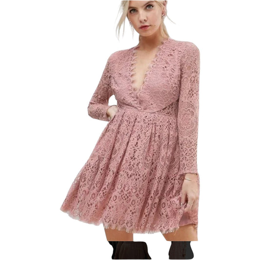 ASOS rózsaszín csipkés mini ruha
