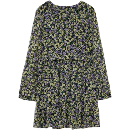 ZARA fekete virágmintás mini ruha