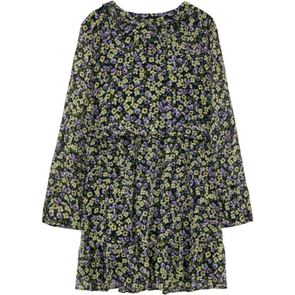 ZARA fekete virágmintás mini ruha