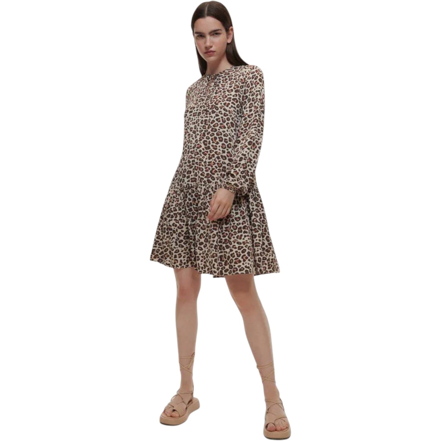 RESERVED leopárdmintás fodros mini ruha