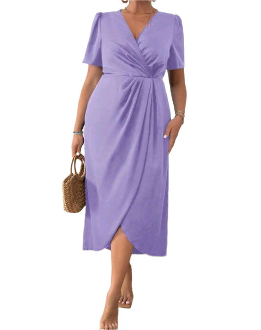 SHE lila elegáns midi ruha