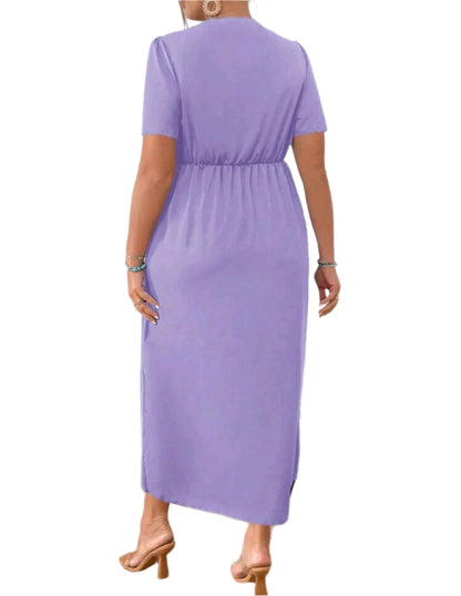 SHE lila elegáns midi ruha
