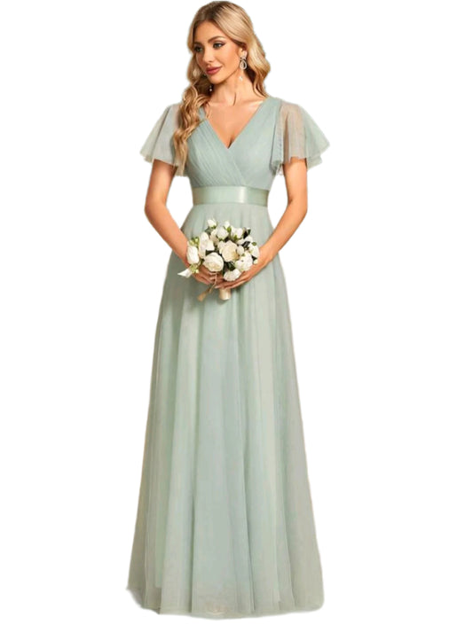 SHE halványzöld elegáns maxi ruha