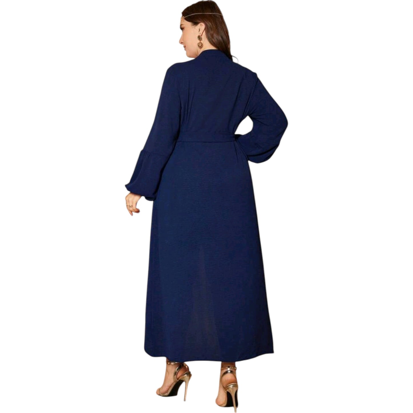 SHE kék és fehér abaya