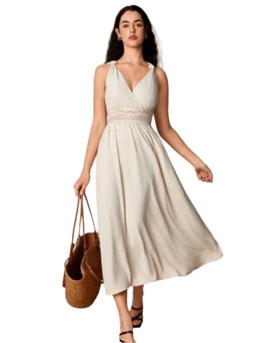 SHE ekrü elegáns maxi ruha