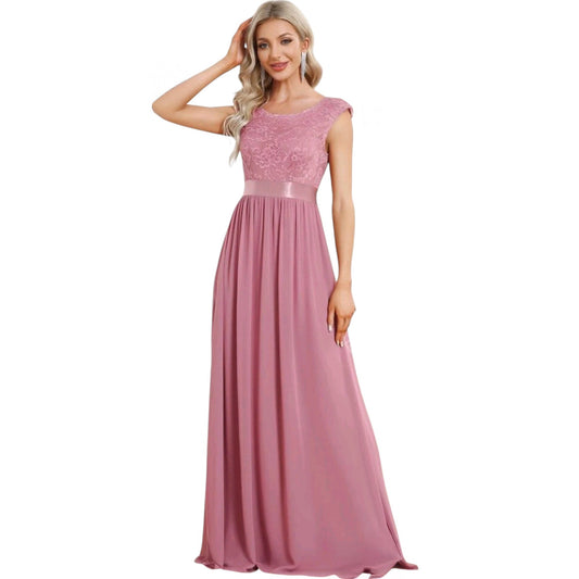SHE mályva ujjatlan hosszú alkalmi ruha