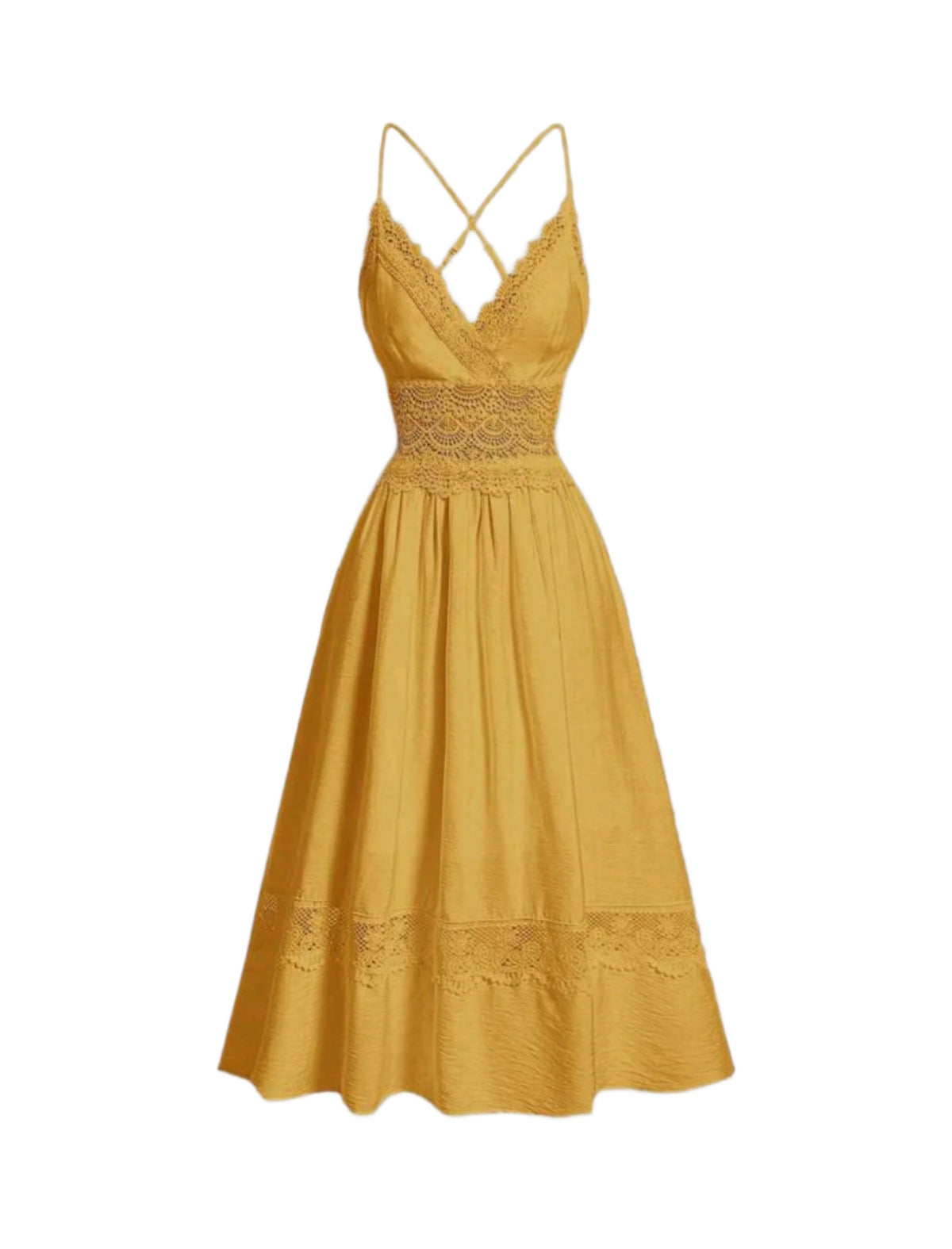 SHE mustársárga csipkés nyári ruha