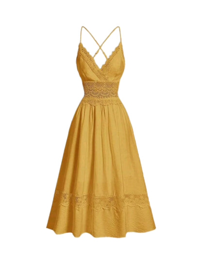 SHE mustársárga csipkés nyári ruha