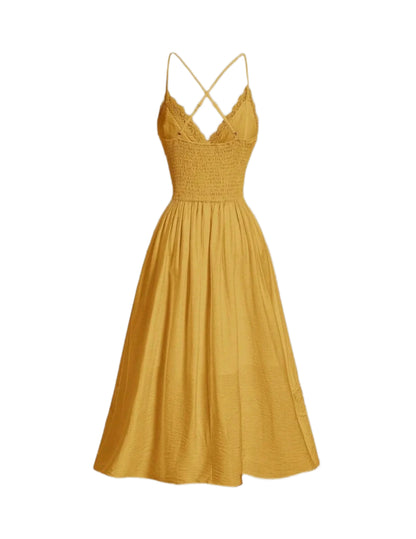 SHE mustársárga csipkés nyári ruha