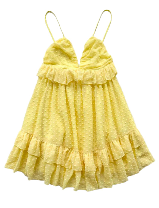 SHE pasztellsárga fodros nyári ruha