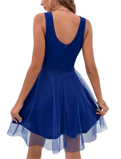 SHE királykék gyöngyös alkalmi ruha