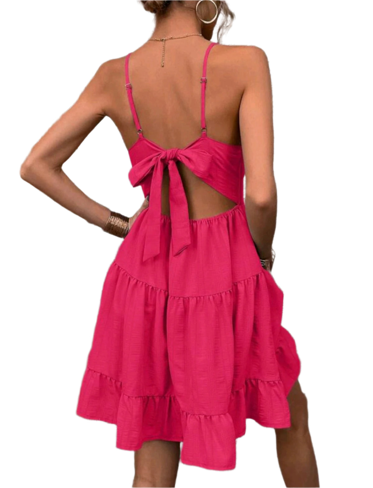 SHE pink pántos fodros mini ruha