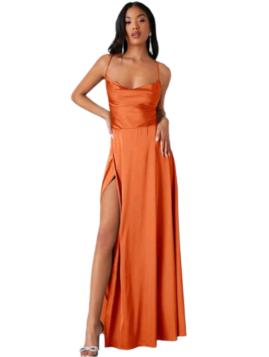 SHE narancssárga elegáns hosszú ruha