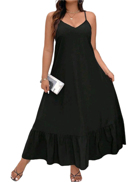 SHE fekete bő szabású maxi ruha