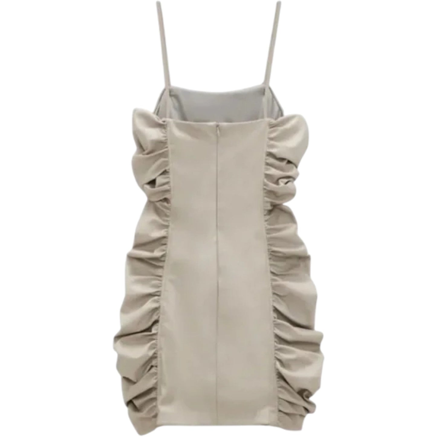 ZARA bézs ráncolt mini ruha