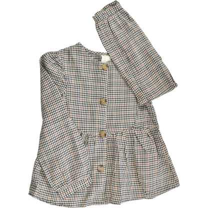 ZARA barna kockás peplum blúz
