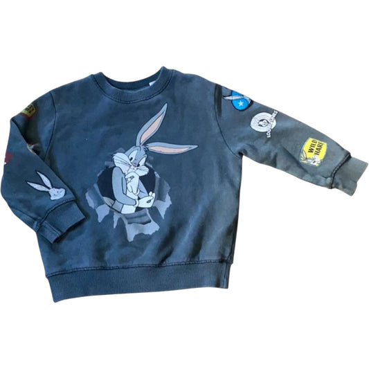 ZARA szürke looney tunes mintás pulóver