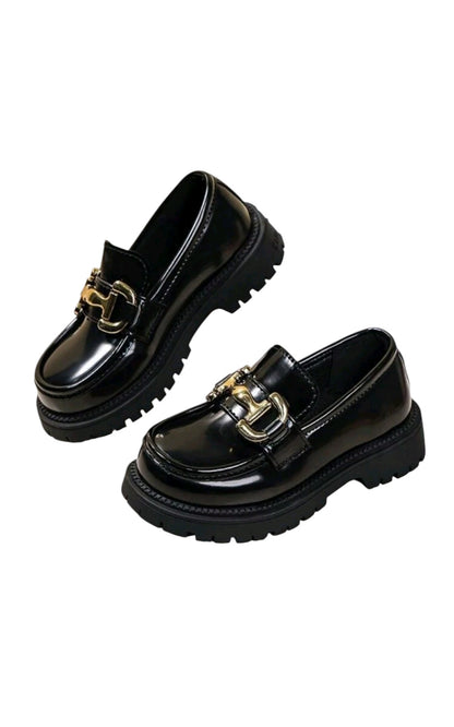 SHE fekete arany csatos loafer