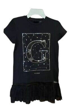 GUESS fekete G logós fodros aljú ruha