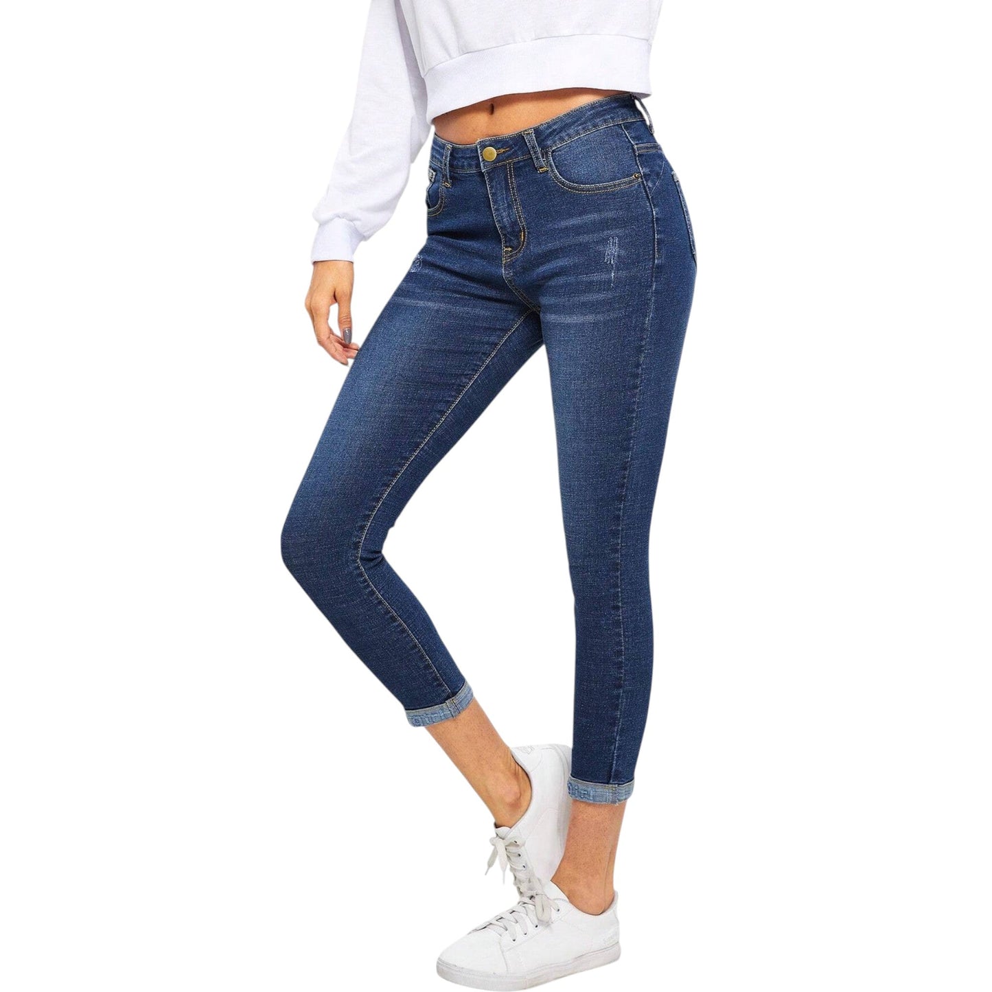 SHE kék slim fit farmer nadrág